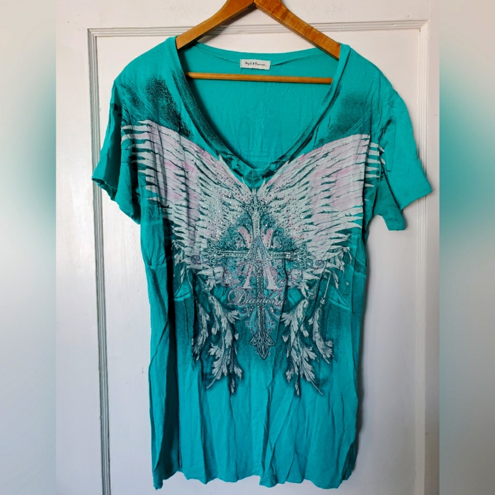 Vintage Angels&Diamonds Bling Tee💙